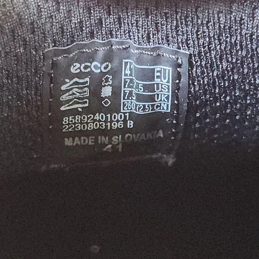 ECCO Queenstown Plain Toe Derby Shoes Mens 7.5 41 EU Black Leather Dress Comfort